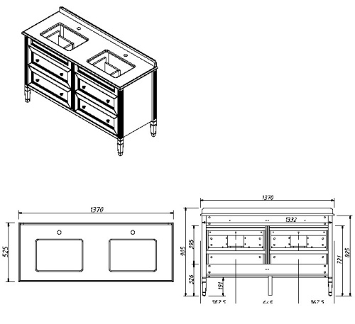Тумба напольная Caprigo Albion Concept 140 34019-SF022