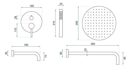 Душевая система Rea Lungo chrom P6612