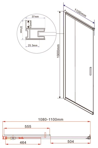 Душевой уголок Vincea Garda VSS-1G1112CGB