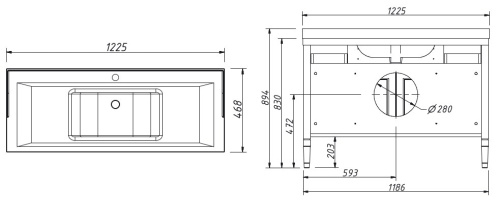 Тумба напольная Caprigo Albion 120 10316-B042