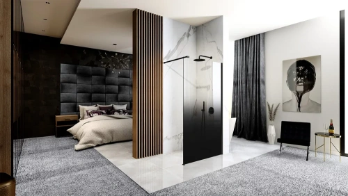 Душевая стенка Rea Aero Ombre Black 90x195 K2459