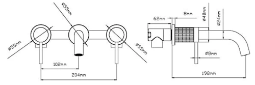 Смеситель для раковины Vincea Groove VBFW-4G1MB