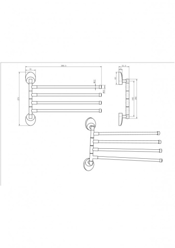 Полотенцедержатель поворотный CeramaLux Caps 73214-4