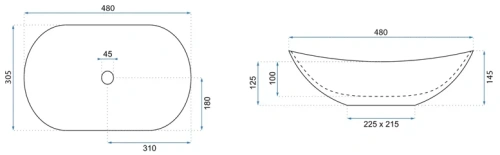 Умывальник Rea Royal Mini Black White U0538