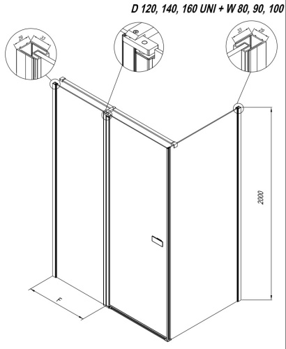Душевая дверь Kolpa-San Andromeda D 120 silver brill transparent 516540