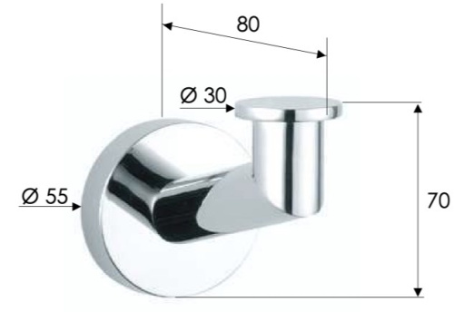 Крючок Remer Guest GS50NPO, никель матовый брашированный