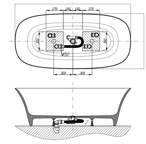 Ванна из искусственного камня Kolpa-San Blanche FS 180x85
