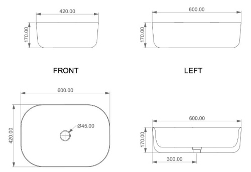 Умывальник GSG Ceramic Design Hit! HILAVRE60000