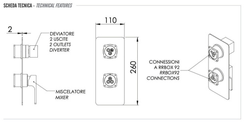 Смеситель для душа Remer Absolute AU92KBXV, сталь