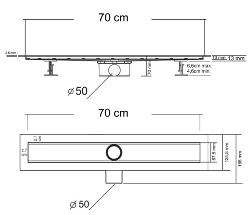 Трап для душа Vincea SAY OPTIMA PITICARE 601.70.B.M.S.PITI