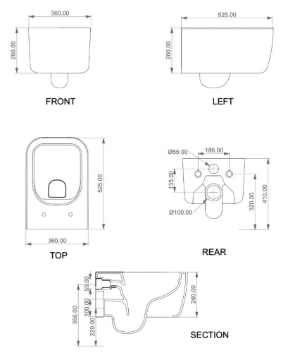 Унитаз подвесной GSG Ceramic Design Brio BRWCSO019
