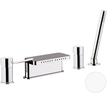 Смеситель для ванны Remer Minimal N06317MMBO, белый матовый