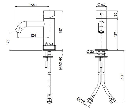 Смеситель для раковины QuadroDesign Source 1201AS