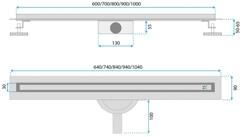 Душевой трап Rea Neox Slim pro 700 nikiel brush G4810