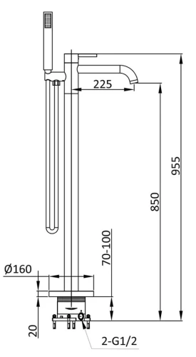 Смеситель для ванны Vincea Desire VTF-1DBG