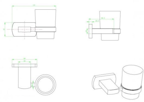 Стакан CeramaLux Azzuro 95602