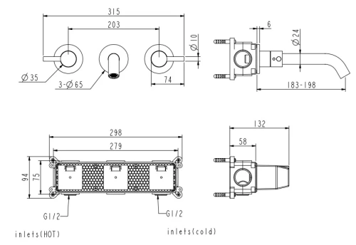 Смеситель для раковины Nemo Round NM-2316MB matte black