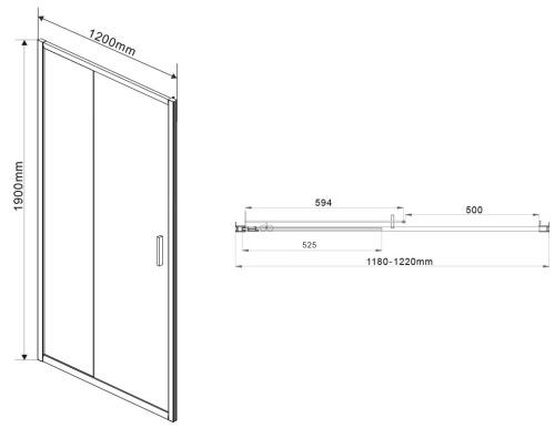 Душевая дверь Vincea Garda VDS-1G120CLG