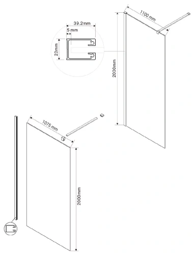 Душевая стенка Vincea Walk-In VSW-1H110CG