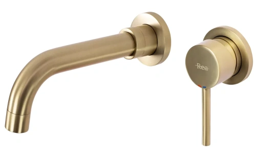 Смеситель для умывальника Rea Lungo long gold matt B4109