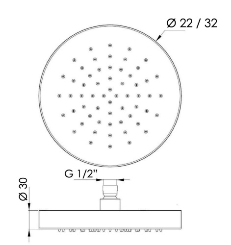 Верхний душ Daniel A578H3CM32