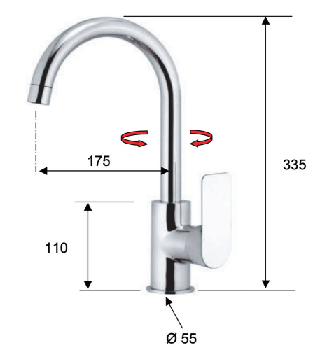 Смеситель для кухни Remer Infinity I72XV, сталь