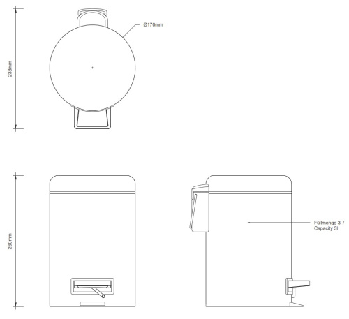 Ведро с педалью Decor Walther TE 35 0615750