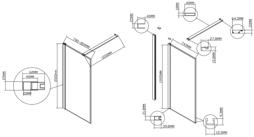 Душевая стенка Vincea Walk-In HS VSW-1HS800CLG