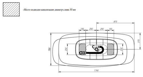 Ванна из искусственного камня Kolpa-San Milo FS 174x75 Green