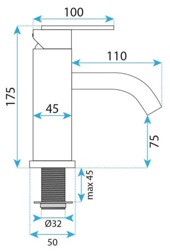 Смеситель для умывальника Rea Ontario black matt B5504