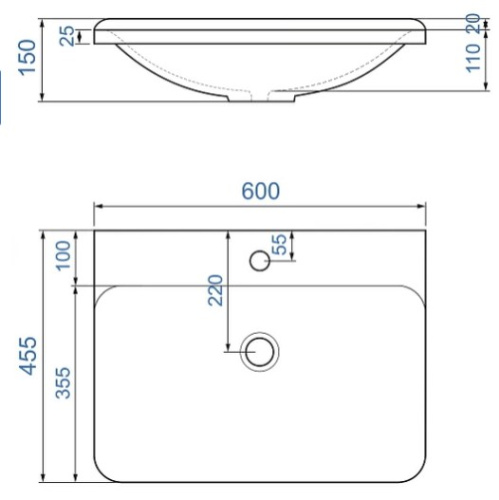 Умывальник Madera Solo 60