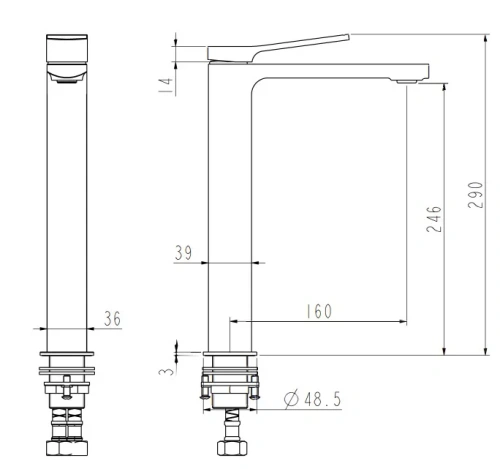 Смеситель для раковины Nemo Prima NM-1312-MB matte black