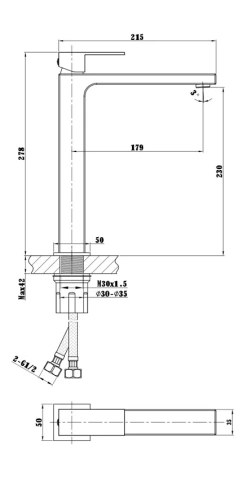 Смеситель для раковины Vincea Cube VBF-1C02GM