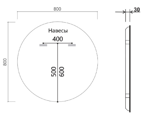 Зеркало Vincea LED 800x800 VLM-3DE800-2