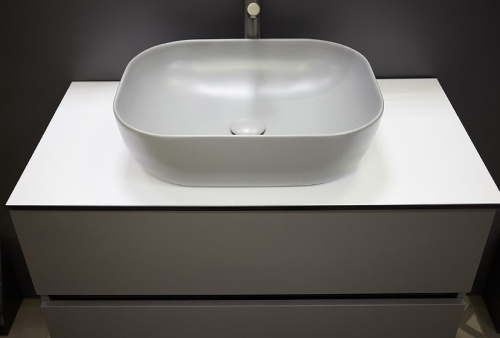 Тумба подвесная Vela Каскад Голо 90П серый матовый TU27088