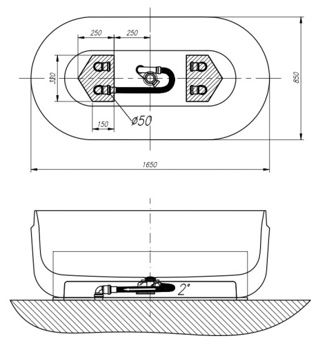 Ванна из искусственного камня Kolpa-San Boul FS 165x85 Sand