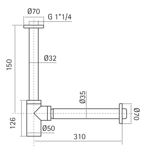 Сифон для раковины QuadroDesign SI006AS