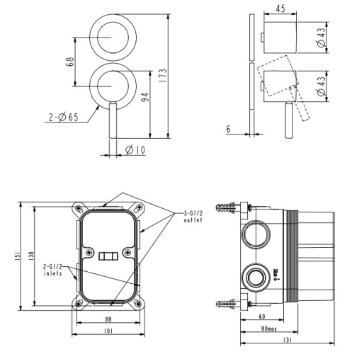 Смеситель для душа Nemo NM-2357RG rose gold