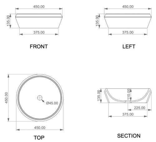 Умывальник GSG Ceramic Design Cruise CRLAVRO45000