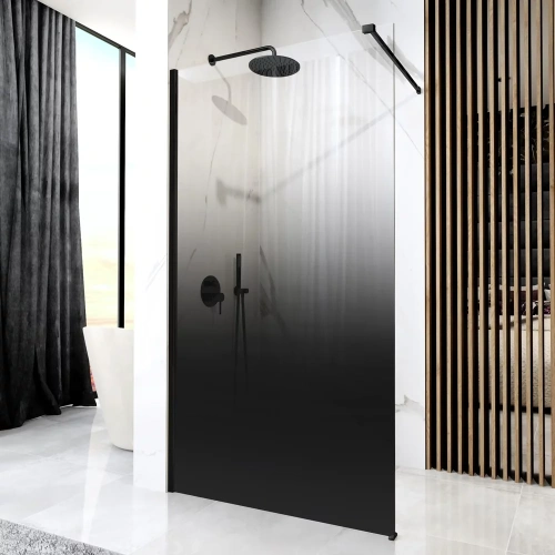 Душевая стенка Rea Aero Ombre Black 90x195 K2459