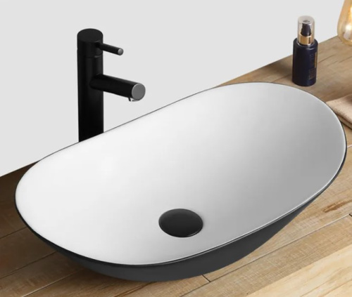 Умывальник Rea Royal Black White U6600