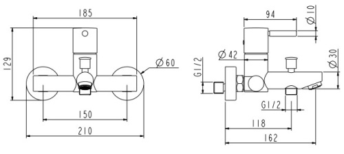 Смеситель для ванны Nemo Round NM-2355BGM brush gun metal