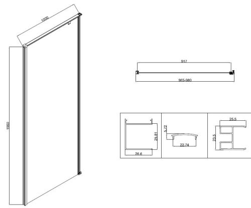 Душевой уголок Vincea Slim-N VSR-5SN9010CLGM