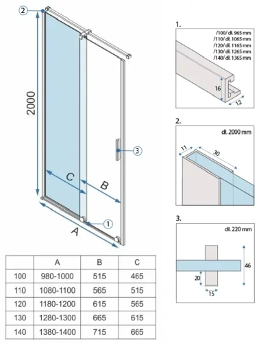 Душевая дверь Rea Montana gold brush 110 K2505