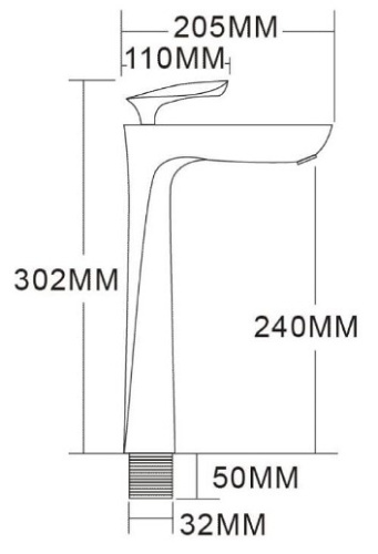 Смеситель для умывальника Vivi Felice 9025 NERO OPACO