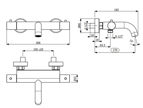 Смеситель для ванны Carimali Rigoletto 21615-CR