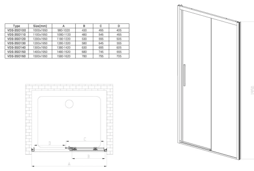 Душевая дверь Vincea Soft VDS-3SO110CLB