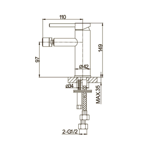 Смеситель для биде Caprigo Don 53-030-BRG