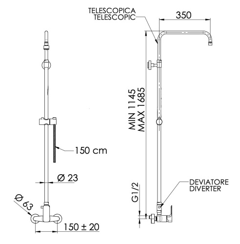 Душевая система Daniel Tiara TA636ASSDDVDP