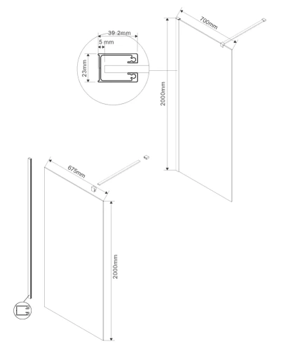 Душевая стенка Vincea Walk-In VSW-1H700CLGM